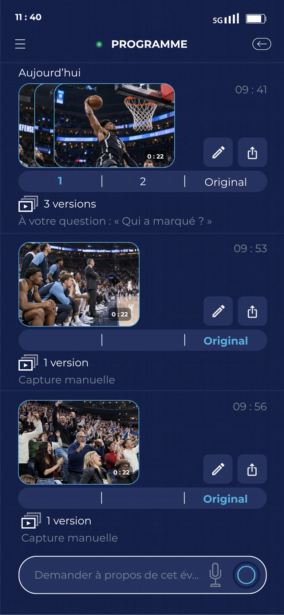 FANSY app — MOMENTS